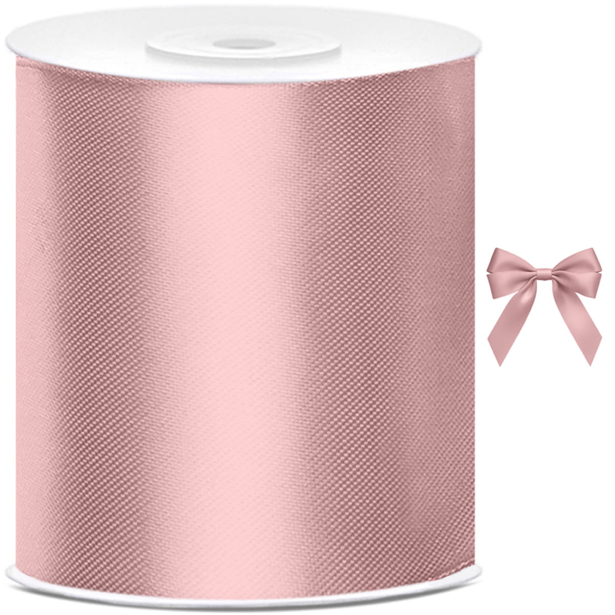 Tasiemka wstążka satynowa jasny brudny róż 100mm x 25m