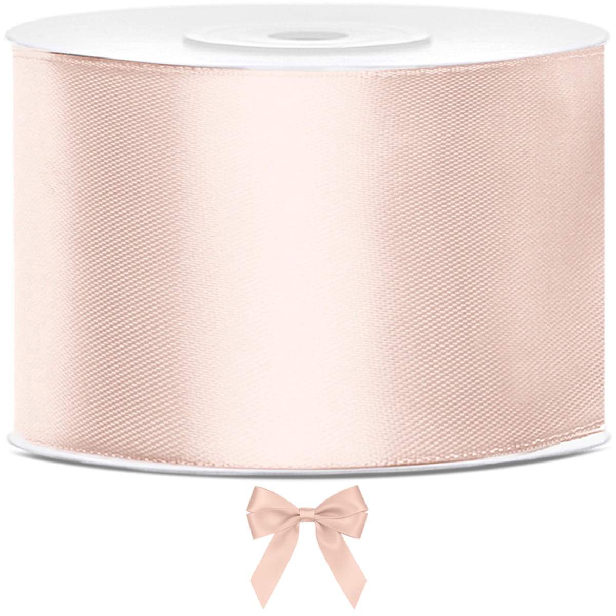 Tasiemka wstążka satynowa złamana biel 50mm x 25m